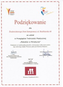 mokotow w miniaturze podziekowanie